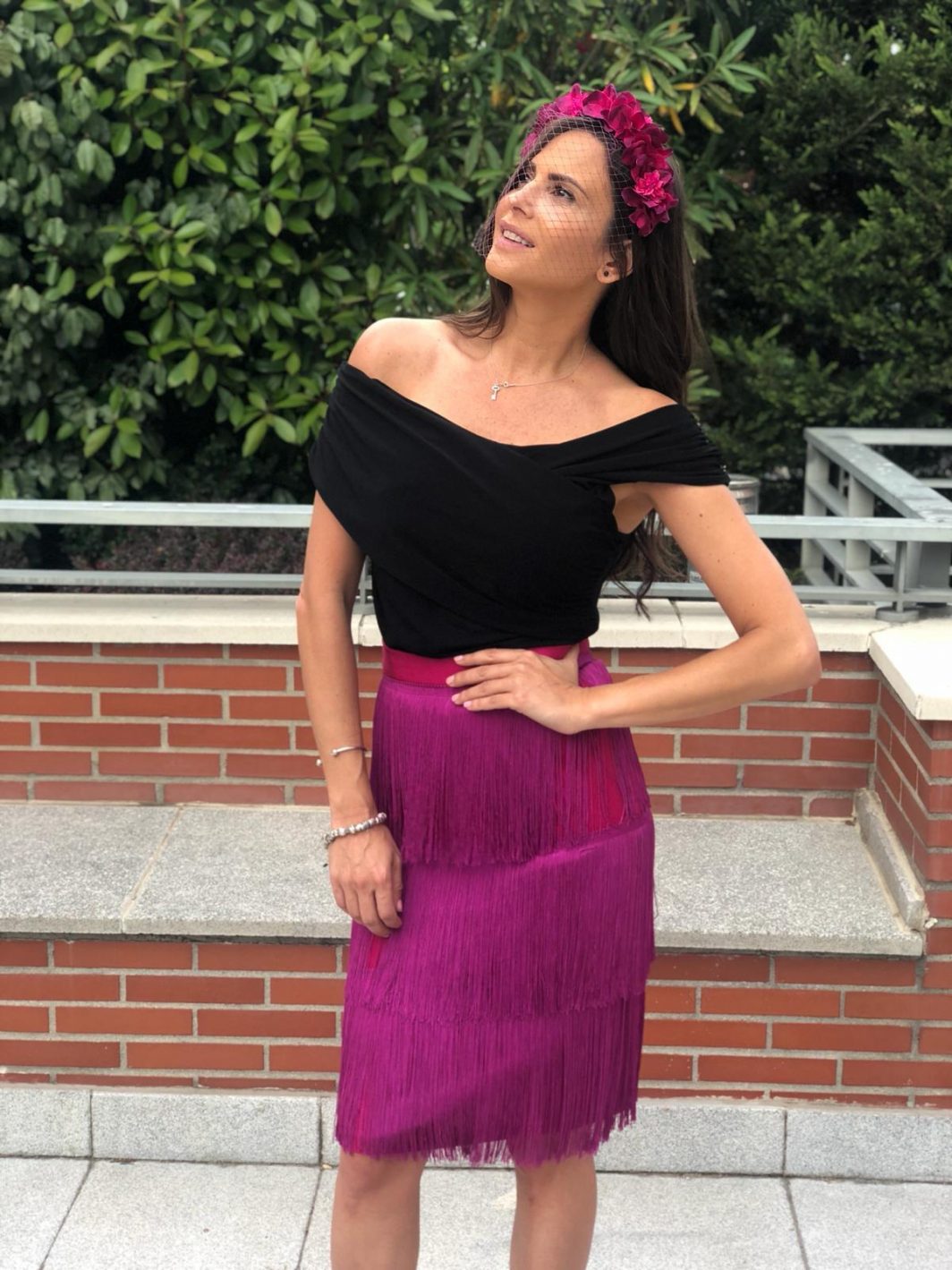 falda flecos midi